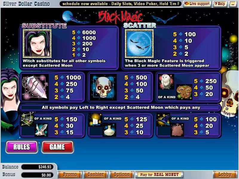 Play Black Magic Slot Info and Rules