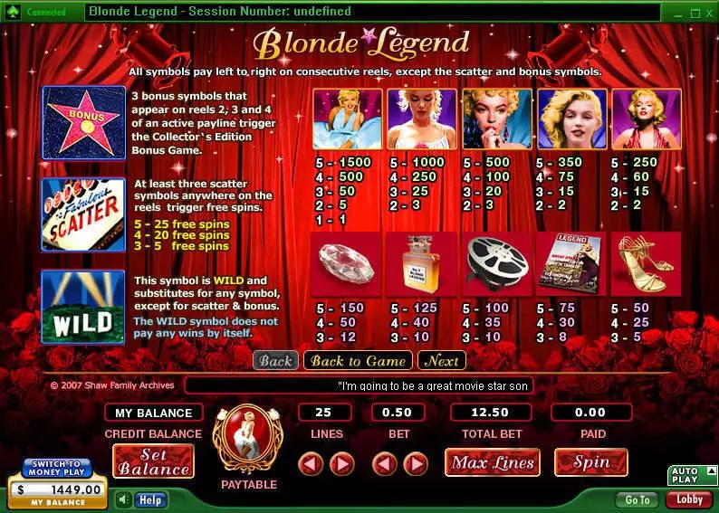 Play Blonde Legend Slot Info and Rules