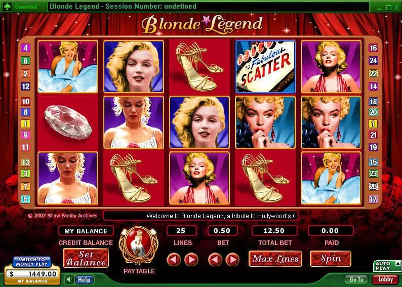 Play Blonde Legend Slot Main Screen Reels