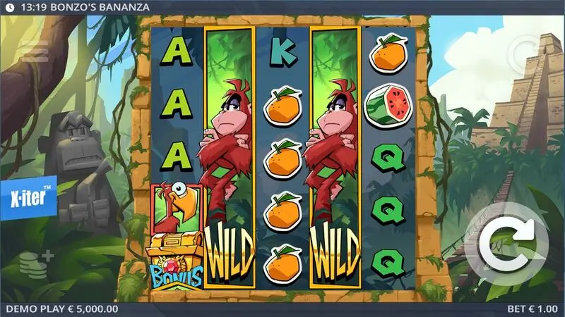 Play Bonzo’s Bananza Slot Main Screen Reels