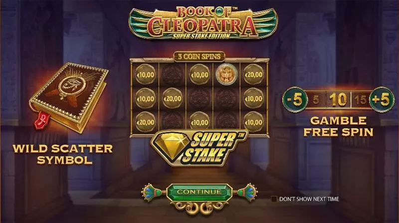 Play Book of Cleopatra Super Stake Edition Slot Info and Rules
