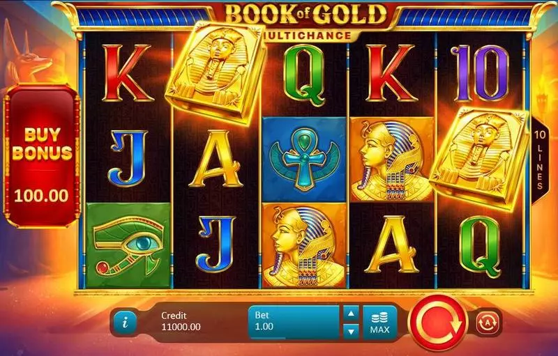 Play Book of Gold: Multichance Slot Main Screen Reels
