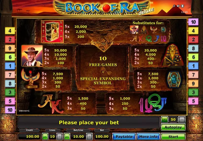 Play Book of Ra - Deluxe Slot Info and Rules
