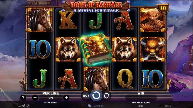 Play Book Of Rampage – A Moonlight Tale Slot Main Screen Reels