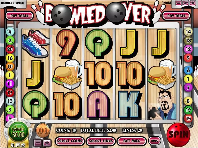 Play Bowled Over Slot Main Screen Reels