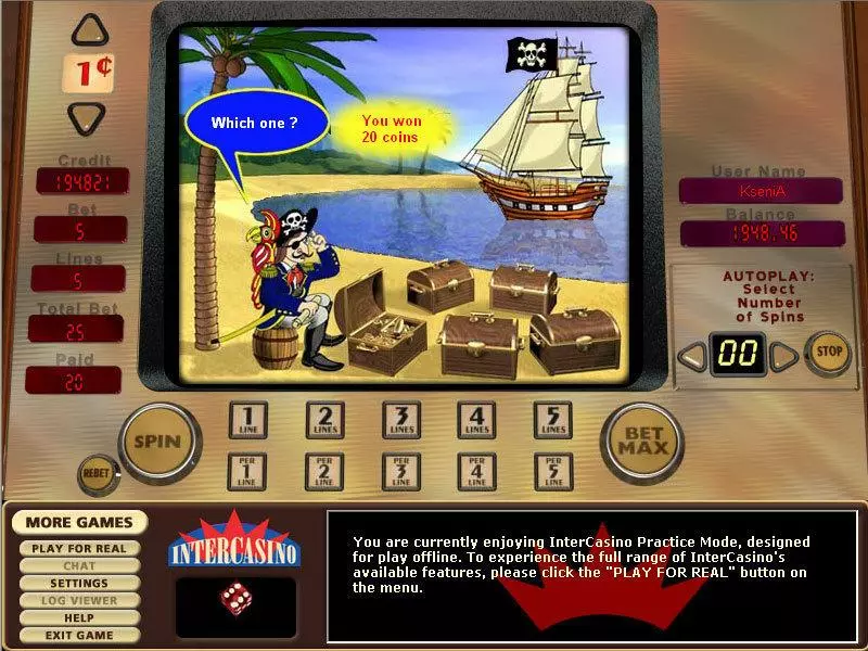 Play Buccaneer's Bounty 5 Lines Slot Bonus 1