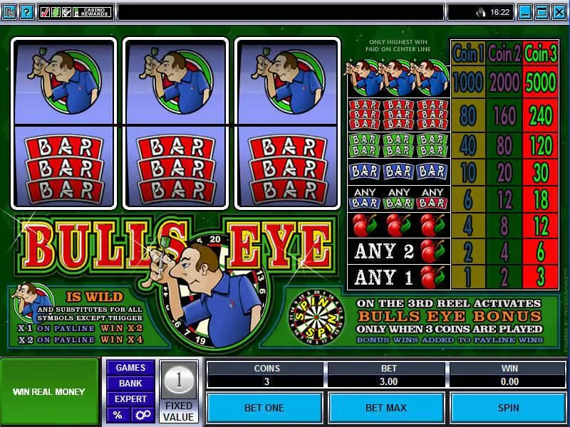 Play Bulls Eye Slot Main Screen Reels