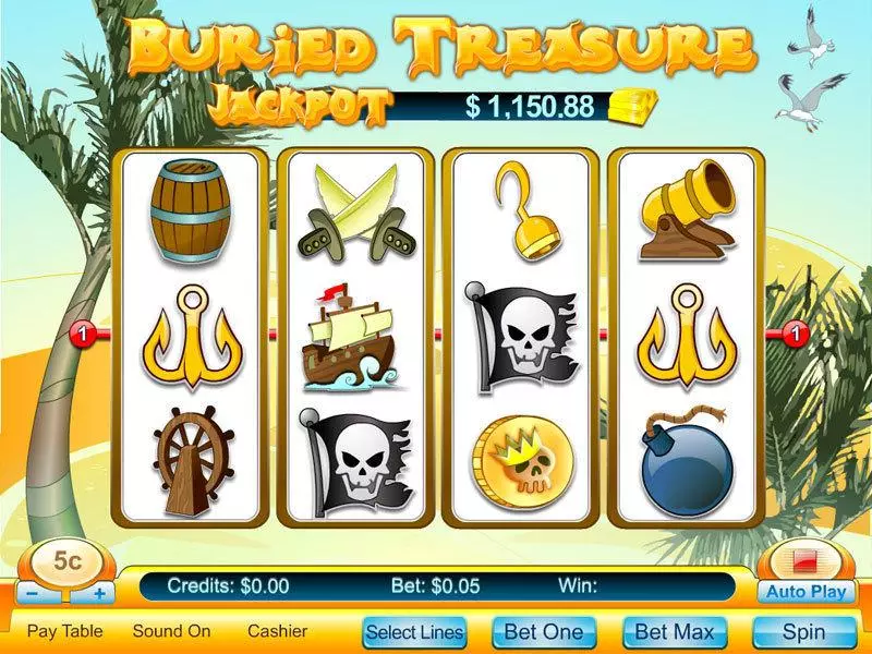 Play Buried Treasure Slot Main Screen Reels