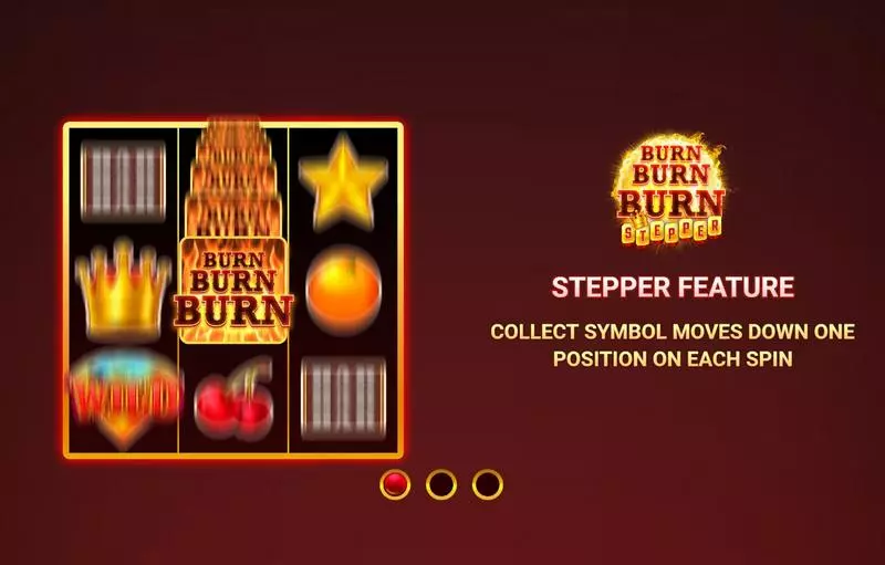 Play Burn Burn Burn Stepper Slot Introduction Screen