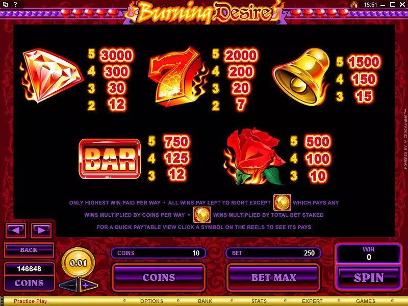 Play Burning Desire Slot Info and Rules