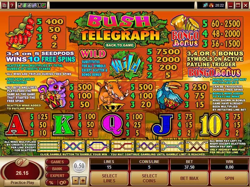Play Bush Telegraph Slot Info and Rules