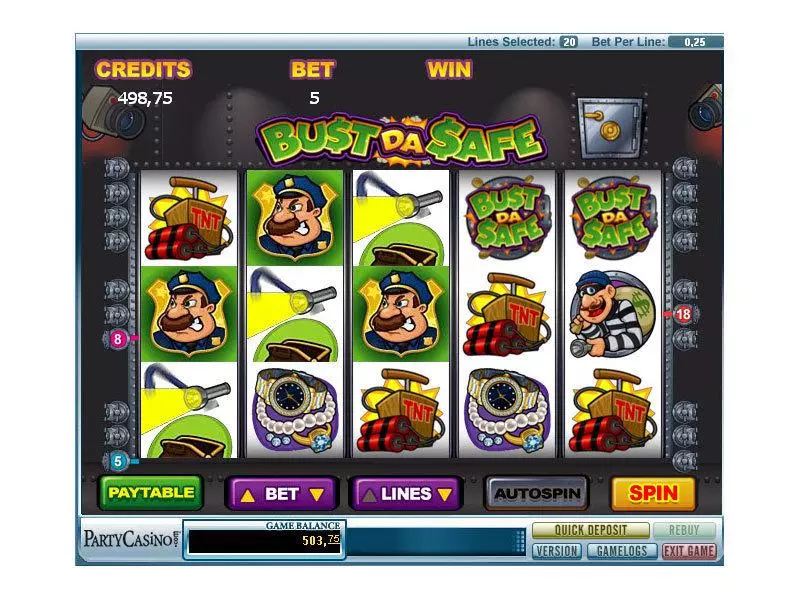 Play Bust Da Safe Slot Main Screen Reels