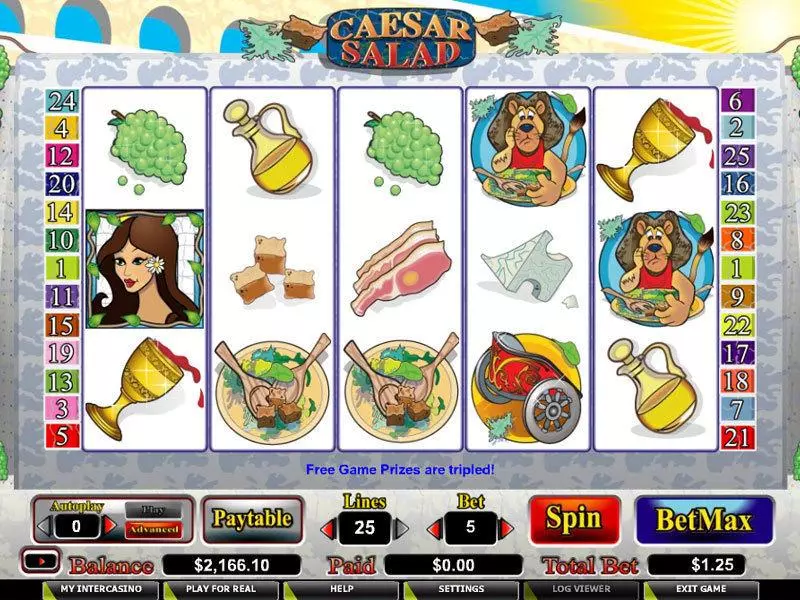 Play Caesar Salad Slot Main Screen Reels