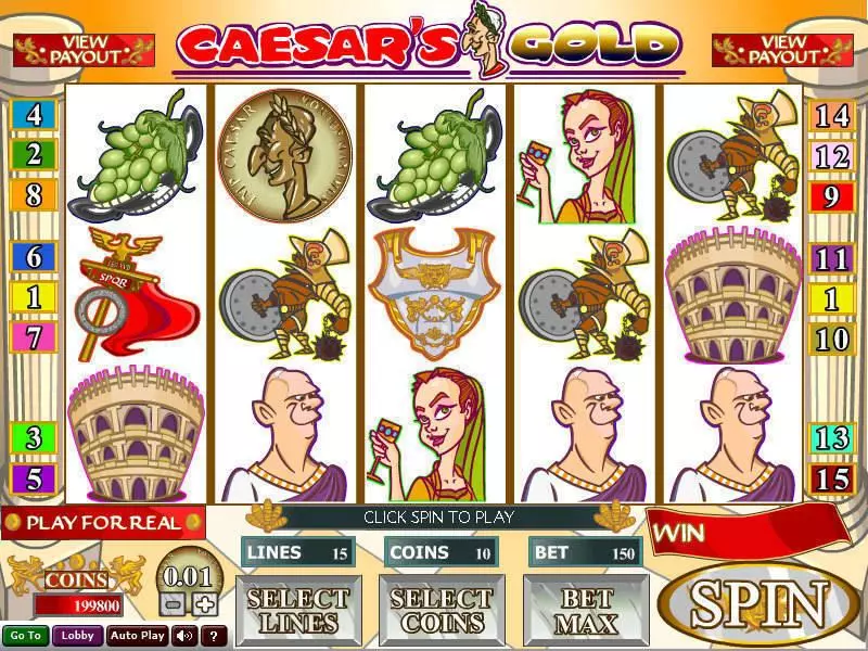 Play Caesar's Gold Slot Main Screen Reels