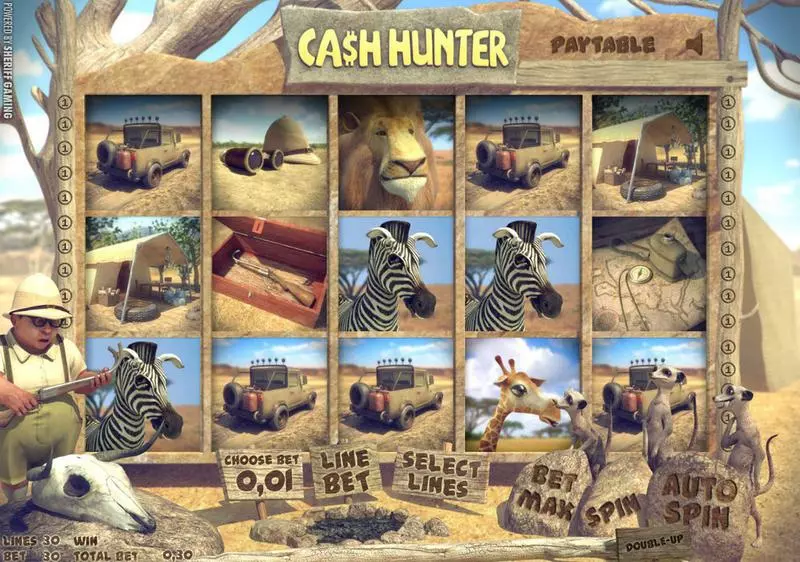 Play Ca$h Hunter Slot Main Screen Reels