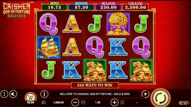 Play Caishen: God of Fortune – HOLD & WIN Slot Main Screen Reels