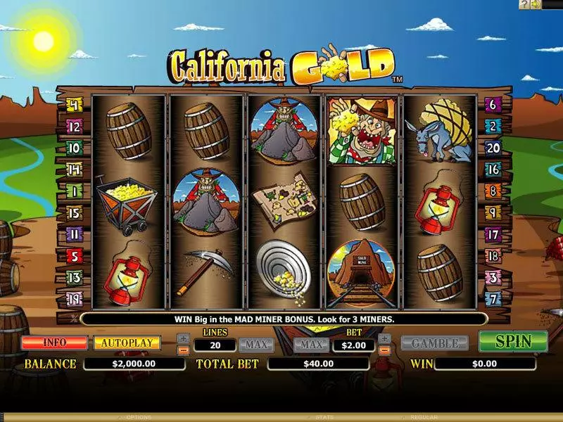 Play California Gold Slot Main Screen Reels
