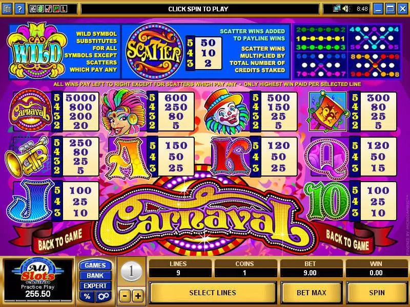Play Carnaval Slot Info and Rules