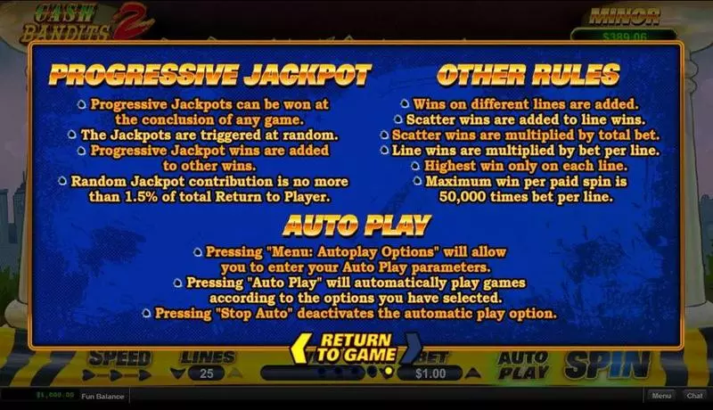 Play Cash Bandit 2 Slot Info and Rules