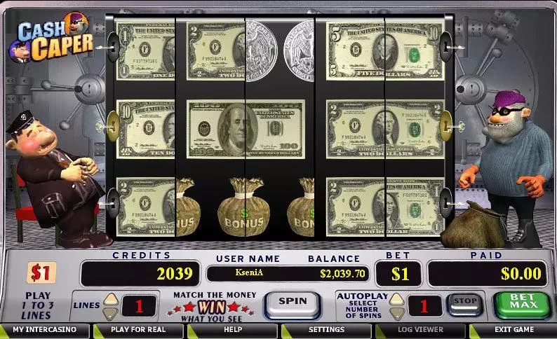 Play Cash Caper Slot Main Screen Reels