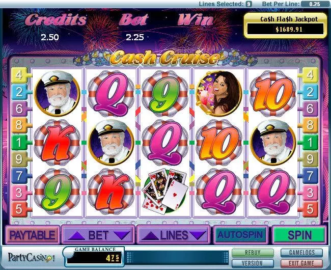 Play Cash Cruise Slot Main Screen Reels