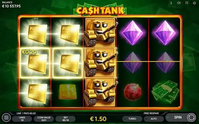 Play Cash Tank Slot Main Screen Reels