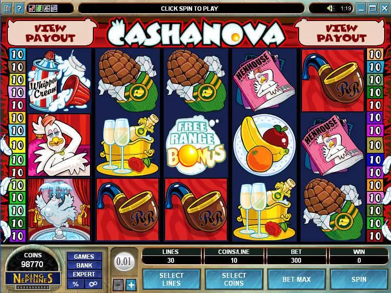 Play Cashanova Slot Main Screen Reels