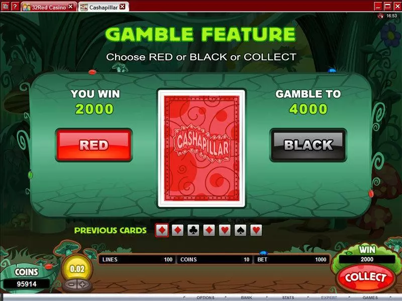 Play Cashapillar Slot Gamble Screen