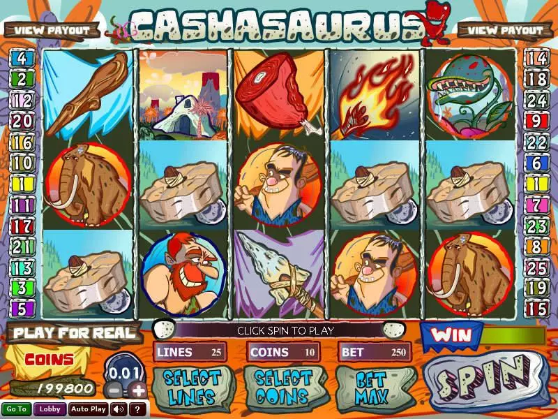 Play Cashasaurus Slot Main Screen Reels