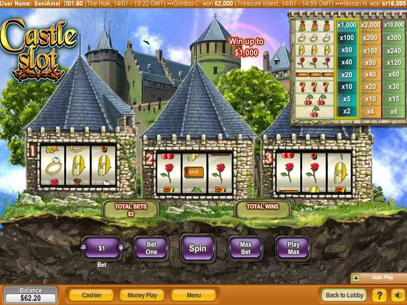 Play Castle Slot Main Screen Reels