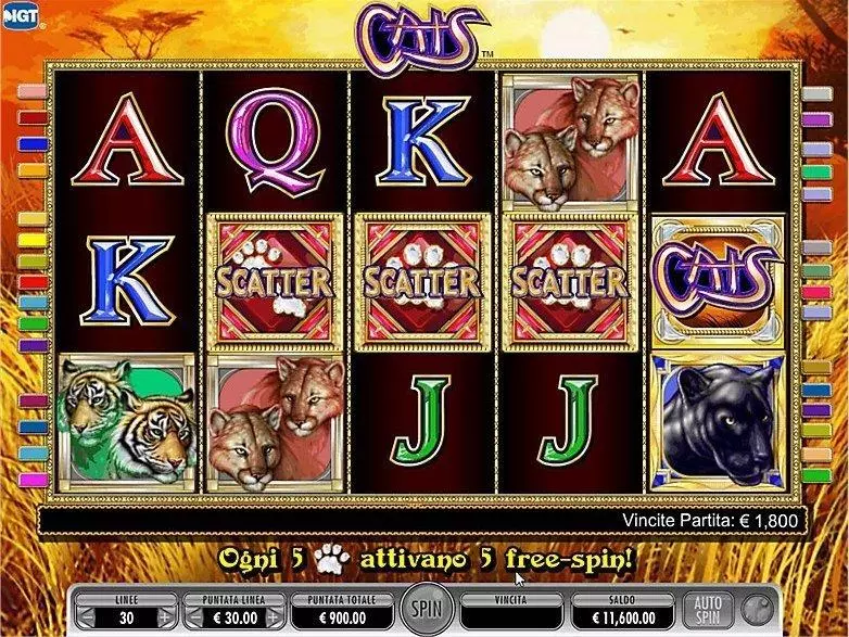 Play Cats Slot Introduction Screen