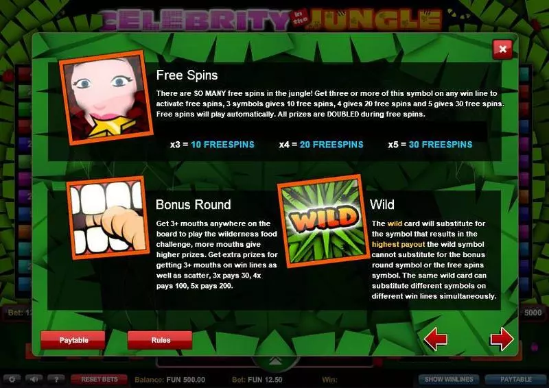 Play Celebrity in the Jungle Slot Bonus 2