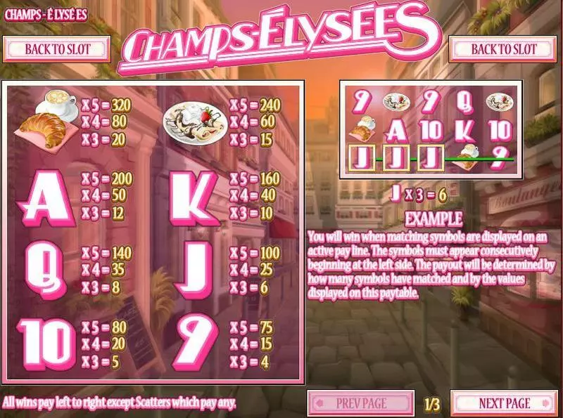 Play Champs-Elysees Slot Info and Rules