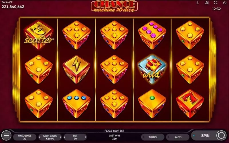 Play Chance Machine 20 Dice Slot Main Screen Reels