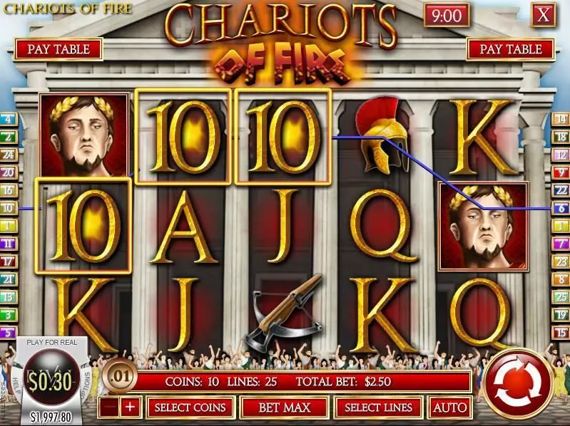 Play Chariots of Fire Slot Main Screen Reels