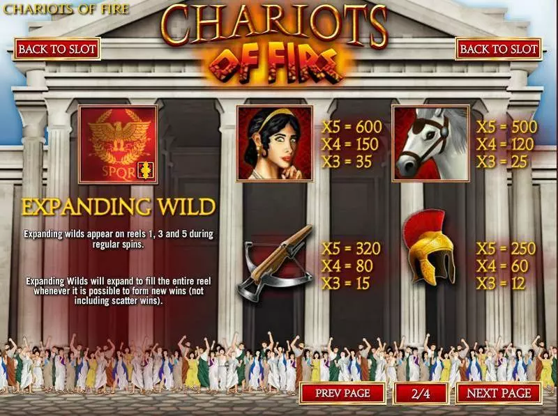 Play Chariots of Fire Slot Bonus 1