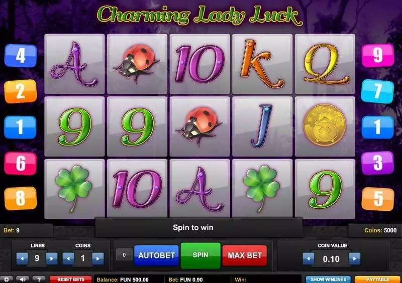 Play Charming Lady Luck Slot Main Screen Reels