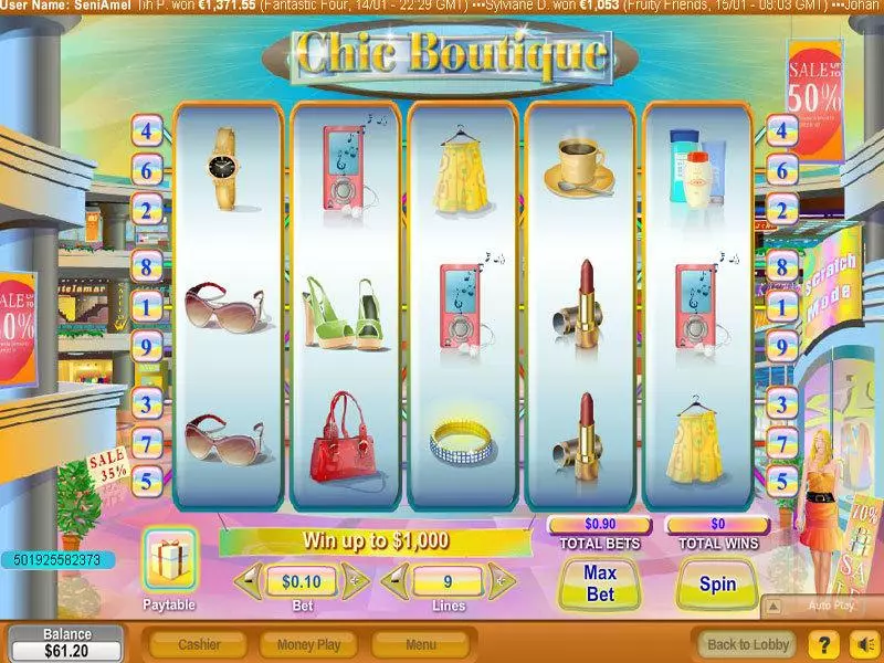 Play Chic Boutique Slot Main Screen Reels