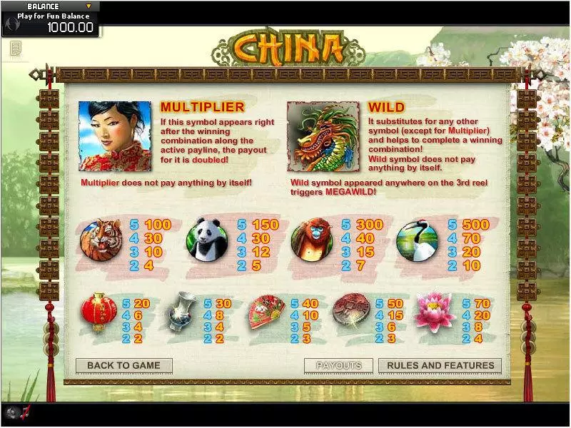 Play China MegaWild Slot Info and Rules