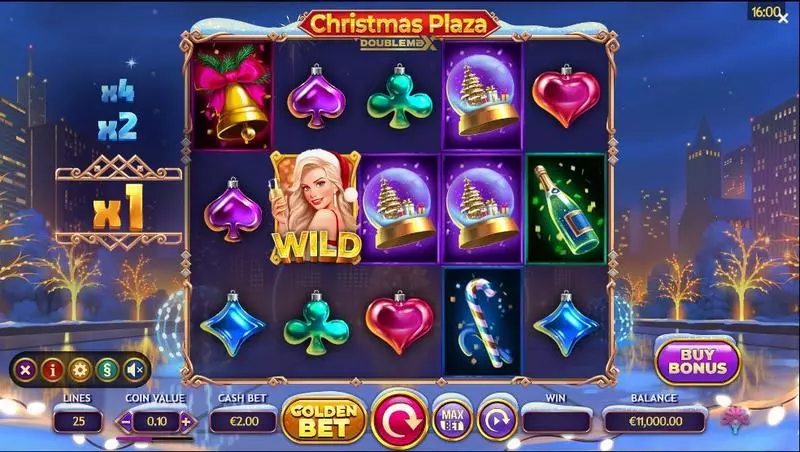 Play Christmas Plaza DoubleMax Slot Main Screen Reels