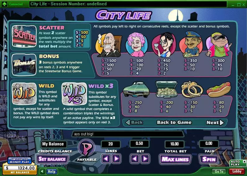 Play City Life Slot Info and Rules