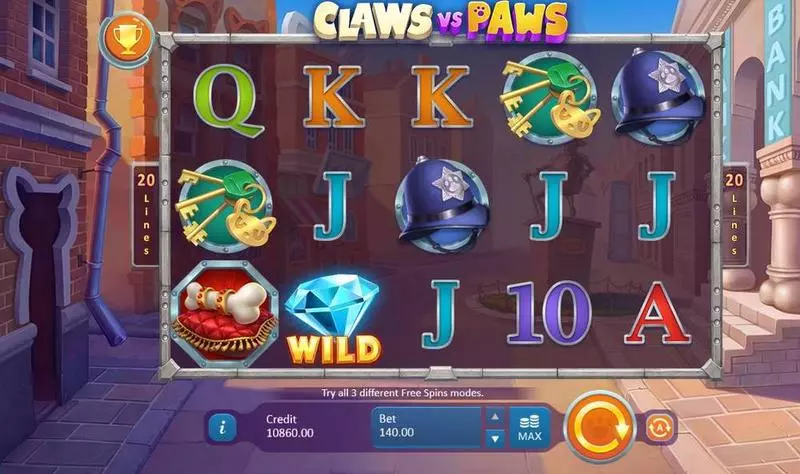 Play Claws vs Paws Slot Main Screen Reels