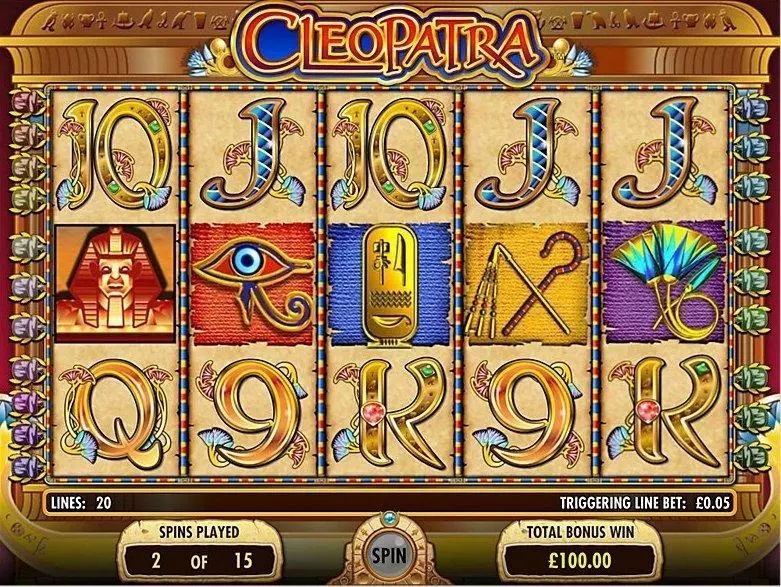 Play Cleopatra Slot Introduction Screen