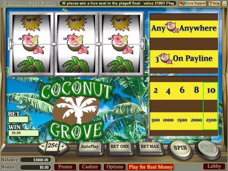 Play Coconut Grove Slot Main Screen Reels