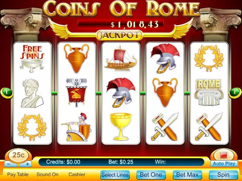 Play Coins Of Rome Slot Main Screen Reels