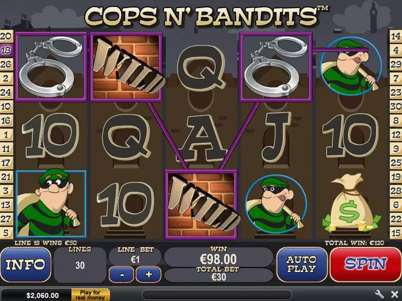 Play Cops n' Bandits Slot Main Screen Reels