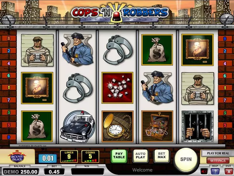 Play Cops n Robbers Slot Main Screen Reels