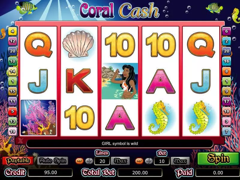 Play Coral Cash Slot Main Screen Reels