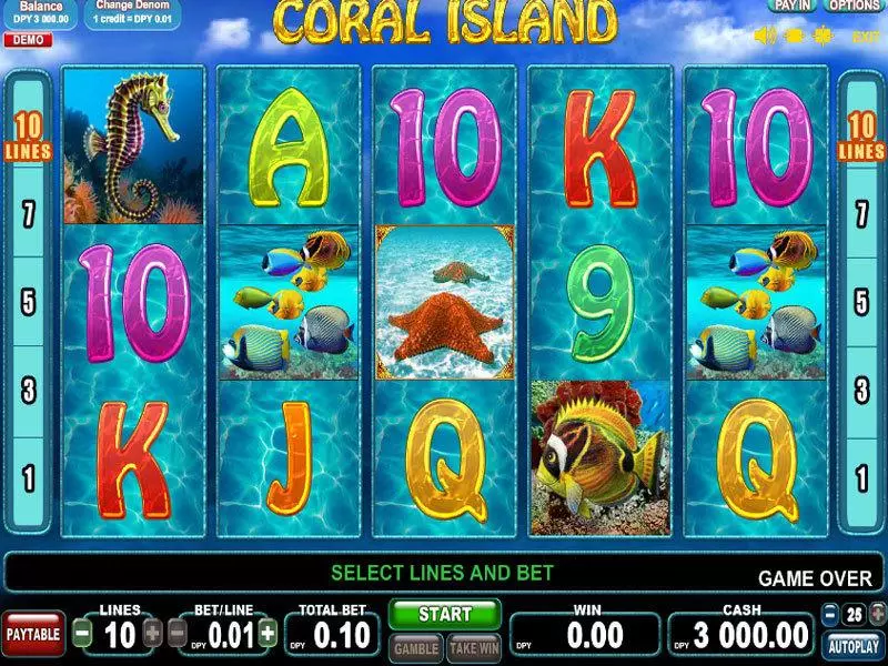 Play Coral Island Slot Main Screen Reels