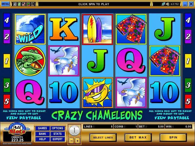 Play Crazy Chameleons Slot Main Screen Reels